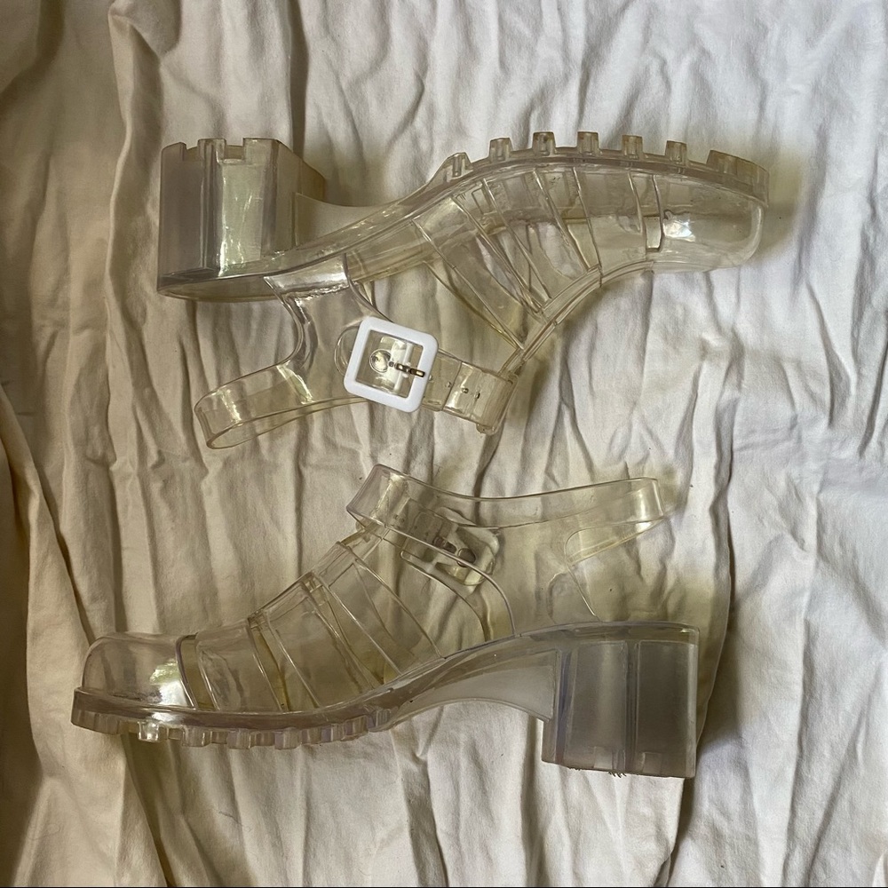 ‼️SOLD ‼️ 
Nostalgic 90’s crystal jelly plastic heeled sandals